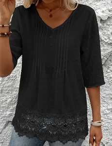 ขนาดใหญ่พิเศษ ZD8103-เสื้อเบลาส์ขนาดใหญ่พิเศษมีสไตล์และสง่างามของผู้หญิงคุณภาพสูงมาใหม่เสื้อและเสื้อยืดสำหรับผู้หญิง - Product Image 4