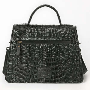 Luxury <b>Vintage</b> Bohemian Lady Black Crocodile Embossed Leather Single Tote Crossbody Shoulder Bag <b>Purse</b> Lightweight Summer Cover - Product Image 2