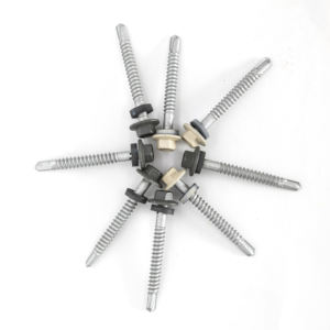 Vis autoperceuse à tête hexagonale en acier au carbone, finition galvanisée, classes 4.8 et 6.8, filetage grossier, rondelle EPDM, fixation métallique, en pouces - Product Image 1