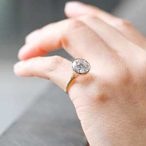 แหวนทอง14K สุดหรูแหวนเพชร VS1 2.00CT กลมตัดจากห้องปฏิบัติการแล้วแหวนหมั้นงานแต่งงานสุดอินเทรนด์สำหรับงานปาร์ตี้เครื่องประดับสำหรับภรรยา - Product Image 6