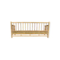 Canapé en rotin naturel de style traditionnel avec coussins en peau réglables, meubles de salon pour la maison ou le bureau