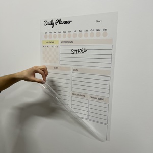 2024 Model-1 organizador de planificador diario reutilizable pizarra blanca de borrado en seco Material de poliestireno duradero sujeción de electricidad estática - Product Image 6