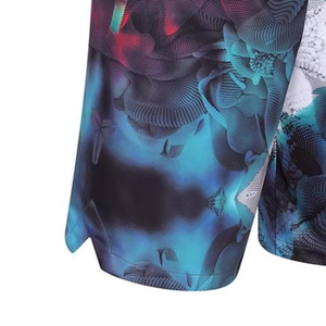 Pantalones cortos informales para correr para hombre, para gimnasio, deportes, transpirables, para entrenamiento físico, con cordón bordado, estampado antiarrugas medio - Product Image 2