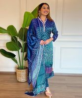 Pakistanaise Salwar Kameez Sonia femmes robes prêtes à l'emploi dames costumes Vintage court fête porter haut bas dupatta ensemble