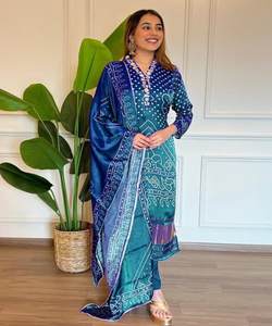 Vestidos de mujer paquistaníes Salwar Kameez Sonia, trajes de mujer confeccionados, ropa de fiesta Vintage corta, conjunto de dupatta inferior superior - Product Image 1