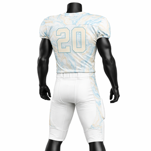 Wholesale Sublimation American Football Uniform Custom <b>Marble</b> Jersey Set Breathable Teamwear Padded Pants OEM Factory Price - Product Image 6