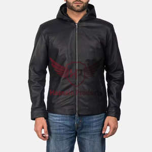 Chaqueta de Motociclista Clásica Premium para Hombre, Cuero Genuino, Resistente al Viento, Transpirable, con Logotipo Frontal para Invierno - Product Image 1