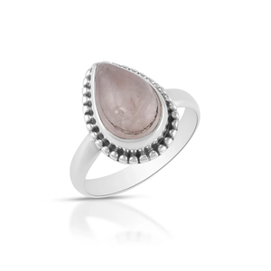 Anillo apilable hecho a mano delicado de Plata de Ley 925, venta al por mayor de fábrica, anillo de cuarzo rosa Natural, regalo de Navidad cristiano para mujer - Product Image 1