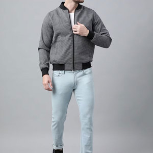 Chaqueta de bombardero impermeable con logotipo impreso personalizado para hombre, chaquetas de bombardero personalizadas con cremallera completa a bajo precio para hombre - Product Image 4