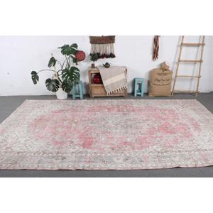 Vintage Turkish Rug 6.46x12 ft, <b>Red</b> Oversize Floral <b>Wool</b> Rug - Product Image 3
