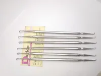 Outil d'extraction de comédons en acier inoxydable à crochet incurvé à double face Outil d'extraction de points noirs Acné Outil d'élimination des imperfections