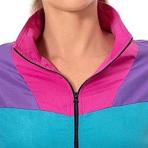 ชุดกีฬาผู้หญิงสไตล์ยุค 80 ชุดเซ็ต 2 ชิ้น ชุดลำลอง ชุดวอร์มสไตล์เรโทร วินเทจ สีม่วง ชุดวอร์มกันลม รุ่น 2026 - Product Image 5