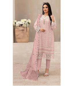 ชุดสูทผ้าจอร์เจียต์เทียมสไตล์ปากีสถาน ล่าสุด กำลังเป็นที่นิยม สำหรับงานเทศกาลและงานปาร์ตี้ ขายส่ง ส่งเร็ว - Product Image 1