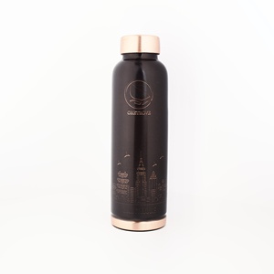 Bouteille artisanale en cuivre ayurvédique anti-fuite avec poignée, design artistique moderne, personnalisable pour cadeaux d'anniversaire - Product Image 1