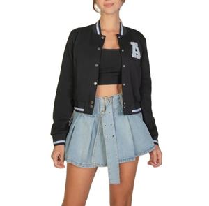 Veste universitaire américaine en laine de haute qualité personnalisée pour femmes, col montant, veste courte entièrement en laine personnalisée - Product Image 5