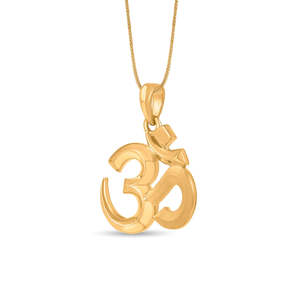 สร้อยคอจี้ทองคำรูปสัญลักษณ์โอมคลาสสิก - Product Image 4