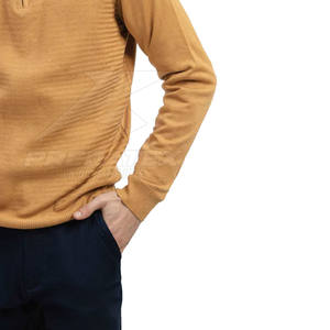 Cómodo suéter con cremallera de cuarto de mezcla de algodón de alta calidad y transpirable para ropa informal - Product Image 6