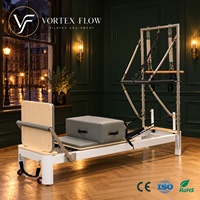 Reformer Pilates demi-tourneur en alliage d'aluminium réglable à barre en U, direct usine, équipement de studio pour clubs de fitness