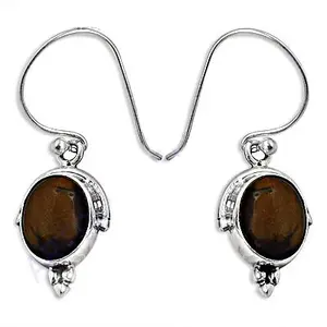 Pendientes de Plata 925 con Ojo de Tigre para Mujer, Diseño Geométrico en Oro y Rodio, Ideales para Regalo de Boda, Compromiso, Aniversario o Fiesta - Product Image 2