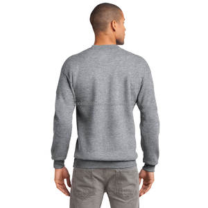 Vente chaude 250GSM Style de base pur coton sweat pour hommes décontracté coupe régulière col rond à manches longues coton sweat - Product Image 2