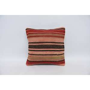 Coussin en laine multicolore patchwork Kilim Coussin décoratif de luxe 14x14 pouces Motif de feuilles moelleuses Vintage Literie portable - Product Image 1