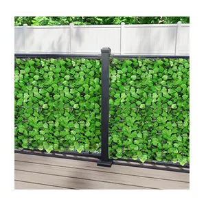 XP-LB-1 bahçe ev dekorasyon plastik Panel bez yaprak ekran yapay genişletilebilir bitki açık için rulo çit
