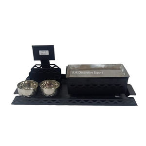 Matte Black Designer <b>Food</b> <b>Warmer</b> <b>Tray</b> Modern Fancy Design Hand Crafted <b>Tray</b> <b>for</b> Home Decoration and Wedding Dinner Serving <b>Trays</b> - Product Image 1