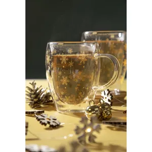 Mug en verre personnalisé Snostro pour Noël, produit de merchandising festif pour les fêtes - Product Image 3