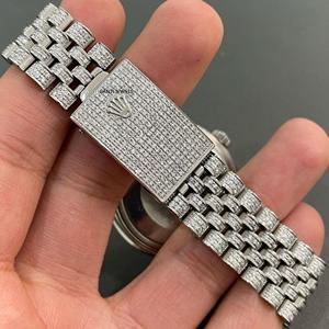 Montre de luxe en moissanite VVS1, style hip-hop, avec bracelet en acier inoxydable et diamants - Product Image 2