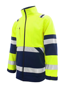 Chaqueta a prueba de viento para exteriores de invierno personalizable con rayas reflectantes y Sudadera con capucha gruesa de felpa para uso de guardia - Product Image 3