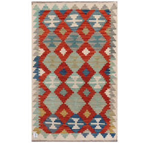 Alfombra Kilim de Maimana, Afganistán, 125 x 79 cm, Producto para Colgar en la Pared - Product Image 1