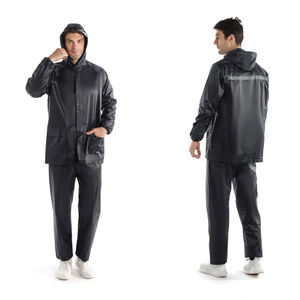 High Street Style Safety <b>Hooded</b> Reflective Stripes <b>Raincoat</b> Waterproof Rain Suit for Hiking Spring Season Logo <b>Raincoat</b> - Product Image 1