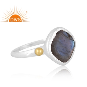 Best Quality Fine Sterling Silver Natural <b>Labradorite</b> Gemstone Statement <b>Ring</b> Custom Jewelry Manufacturer - Product Image 2