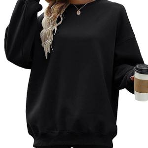 เสื้อกันหนาวมีฮู้ดแขนยาวคอกลมทรงโอเวอร์ไซส์สำหรับผู้หญิงเสื้อลำลองแบบสวมหัวมีฮู้ดสำหรับใส่ในฤดูหนาวโลโก้ด้านหน้า - Product Image 4