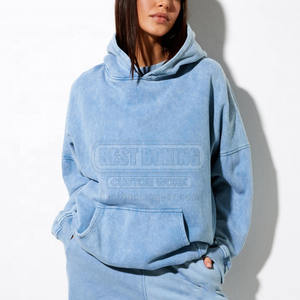 Conjunto de chándal de lavado ácido Jersey hecho a medida ropa de invierno manga larga con conjunto de chándales de algodón lavado ácido - Product Image 3