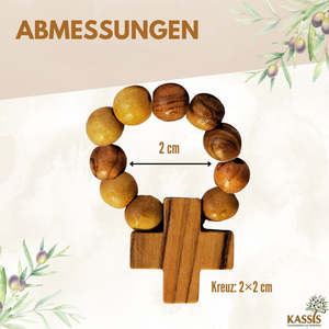 Rosario de dedos de madera de olivo de Belén - Product Image 3