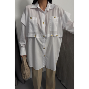 Blusa/Camisa Blanca de Diseñador para Mujer - Product Image 4