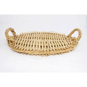 Vente chaude de l'Inde Plateau de service tissé en osier Plateau de service de fruits d'eau tressés pour servir plateau en rotin tissé Au prix le plus bas - Product Image 1