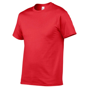 T-shirt simple uni 100% coton pour homme, coupe ample, décontracté, manches courtes, personnalisable, en vente à prix réduit. - Product Image 3