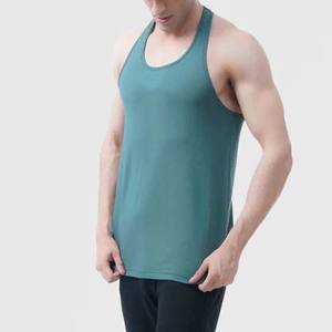 Camisetas sin mangas de algodón para hombre, precio al por mayor, camisetas sin mangas de informales Color personalizado con cuello redondo, camisetas deportivas de entrenamiento de verano para hombre - Product Image 3