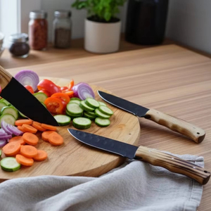 Juego de 4 Cuchillos de Chef de Acero al Carbono Forjado a Mano, Mango de Madera, Alta Calidad, Ambidiestros, Multifuncionales para Profesionales - Product Image 3