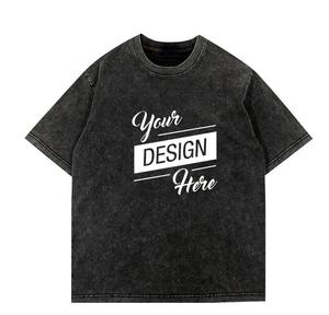 T-shirt blanc lourd délavé à l'acide T-shirt vintage en coton vierge lourd T-shirt surdimensionné - Product Image 6