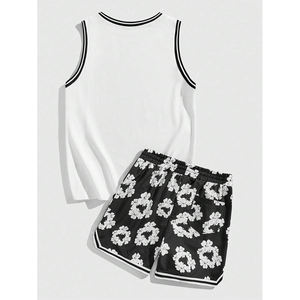 Diseño único Venta caliente Hombres Streetwear Pantalones cortos y camisas Set Logotipo personalizado Algodón Top Shorts para hombres - Product Image 5