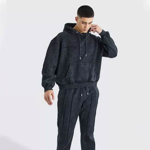 Chándal Cortavientos 100% Algodón, Último Diseño, Lavado Ácido, Logotipo Personalizado, Talla Grande, Chándal para Hombre - Product Image 5