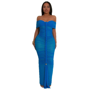 Nouvelle tendance été coton maille femmes Maxi robe avec belle impression fleurie conception personnalisée maille costume pour les femmes - Product Image 5
