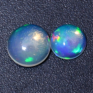 Ópalo Etíope AAA+ de 5mm-6mm, Cabujón Redondo, Ópalo Etíope Natural de Fuego de Welo, Gema Suelta con Base Plana para Joyería - Product Image 1