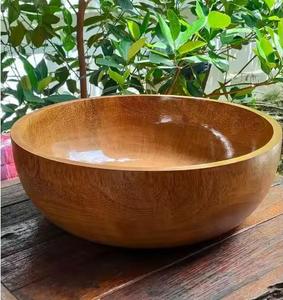 Panier rond de fruits en bois imprimé fait à la main personnalisé et bols en bois ensemble pour les fêtes matériel en métal en gros - Product Image 3