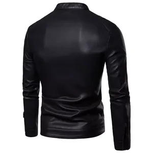 Chaqueta de cuero para hombre, abrigo negro elegante y atemporal para la máxima elegancia y comodidad, chaqueta de cuero para hombre - Product Image 4