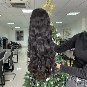 Cabelo cru vietnamita 100% humano onda do corpo Genius trama de extremidade grossa e fecho de mão amarrado com preço de fábrica | HP COMPANY