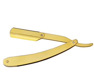 Black Color Cut Throat Stainless Steel Barber Folding Shaving Razors Professional Barber Hair Shaving Razor Straight <b>Edge</b> - Product Image 1